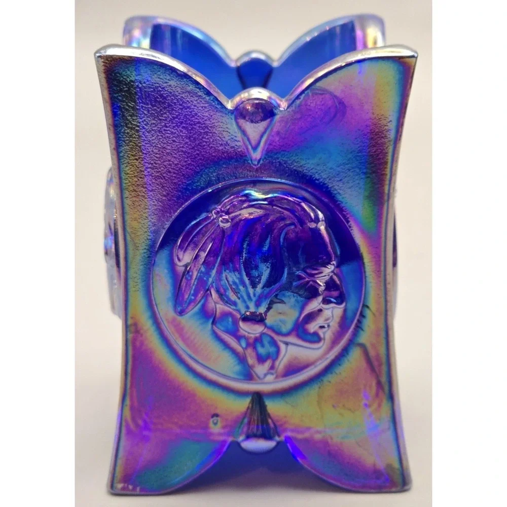 Vintage Toothpick Holder Limited Edition Carnival Glass  Bicentennial 1976